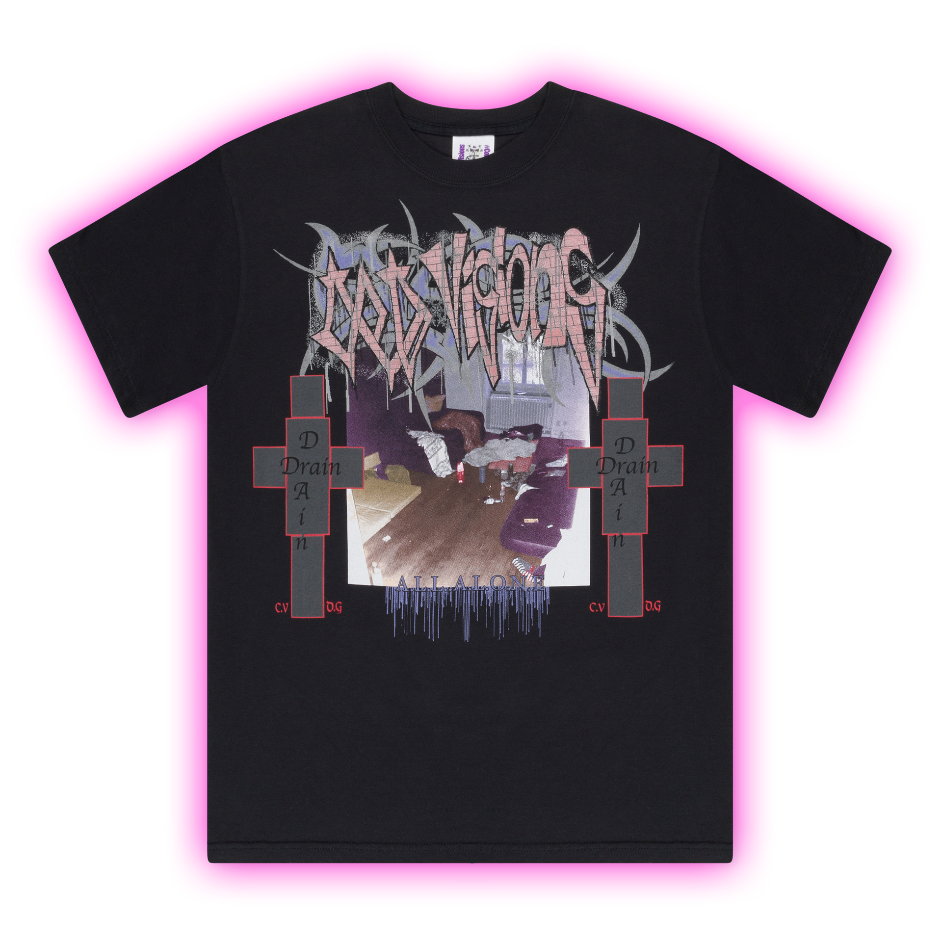 telematic visions tシャツ XL COLD VISIONS 32 BLACK T-SHIRT – Bladee